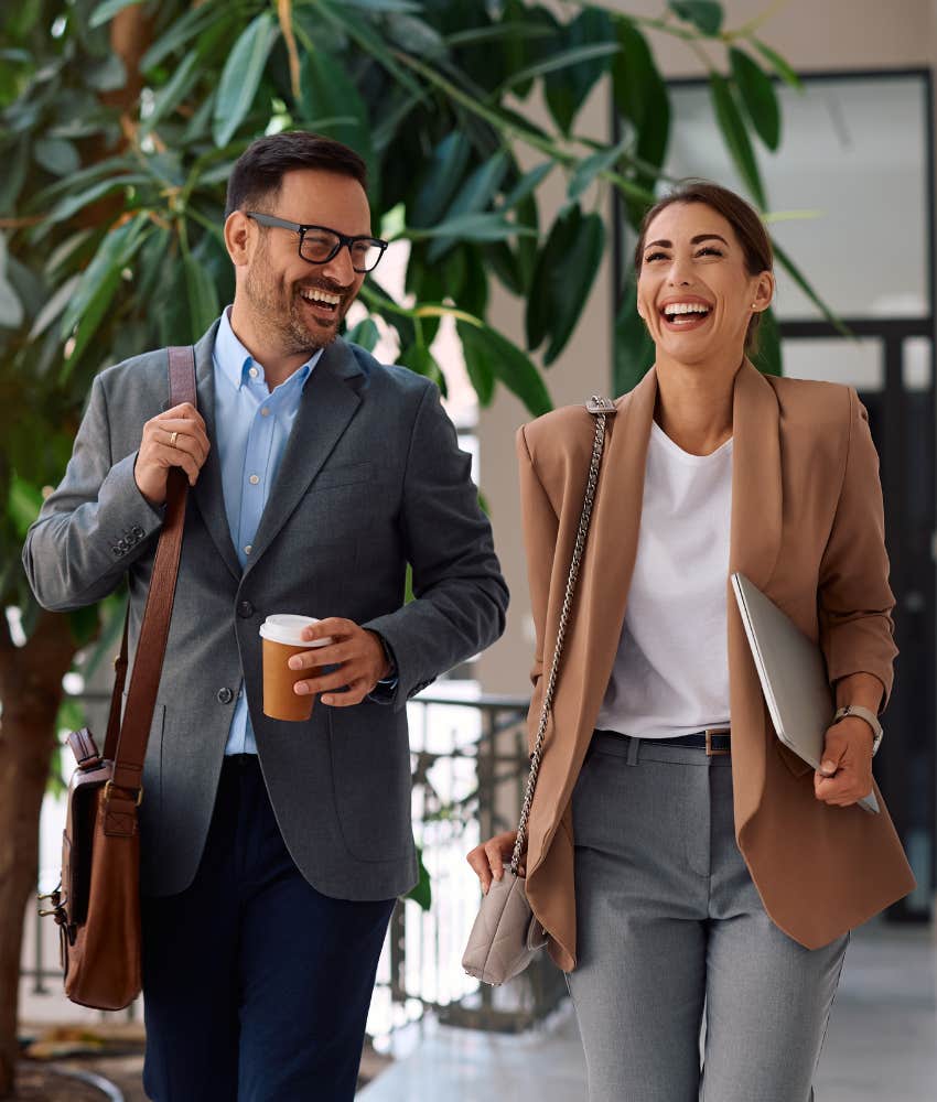 CEO walking with woman who became his best employee despite having zero experience