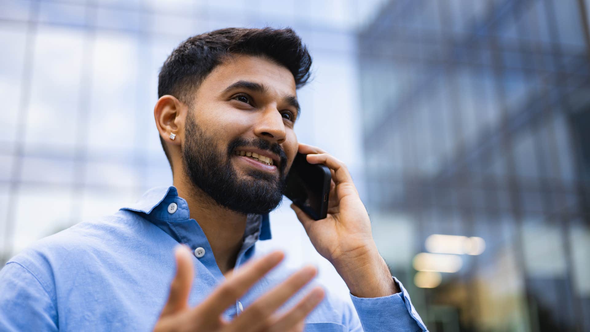 businessman exaggerating his professional success