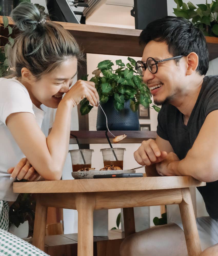 Happy couple plan for future showing thing to do during rough patch