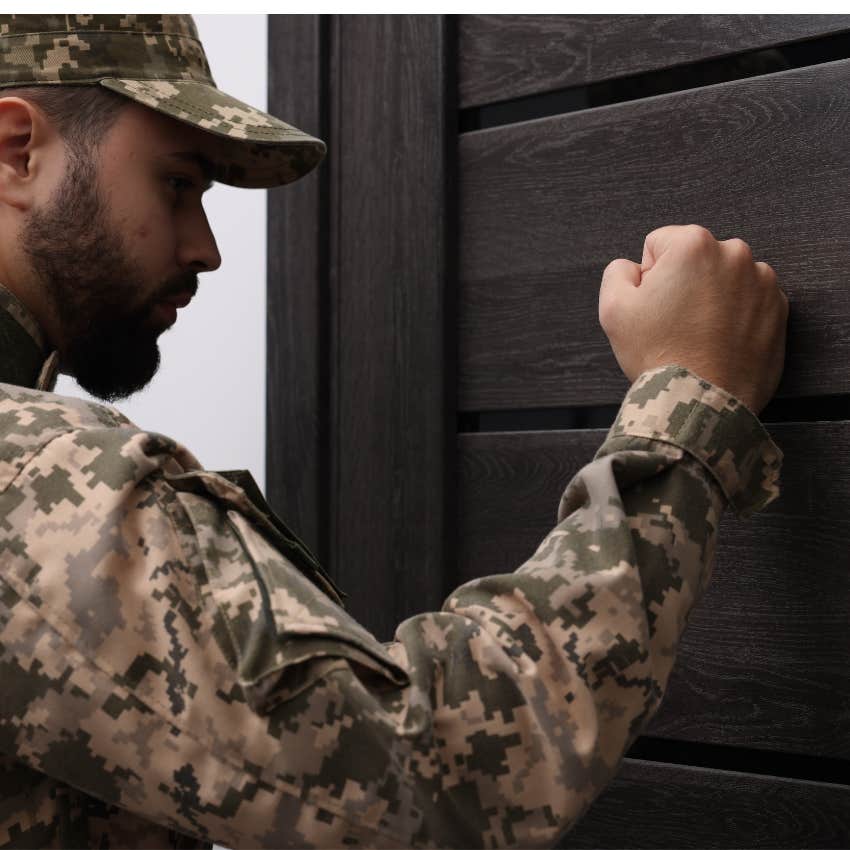 soldier who is going to deport family