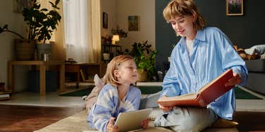 single mom teaching daughter life skills