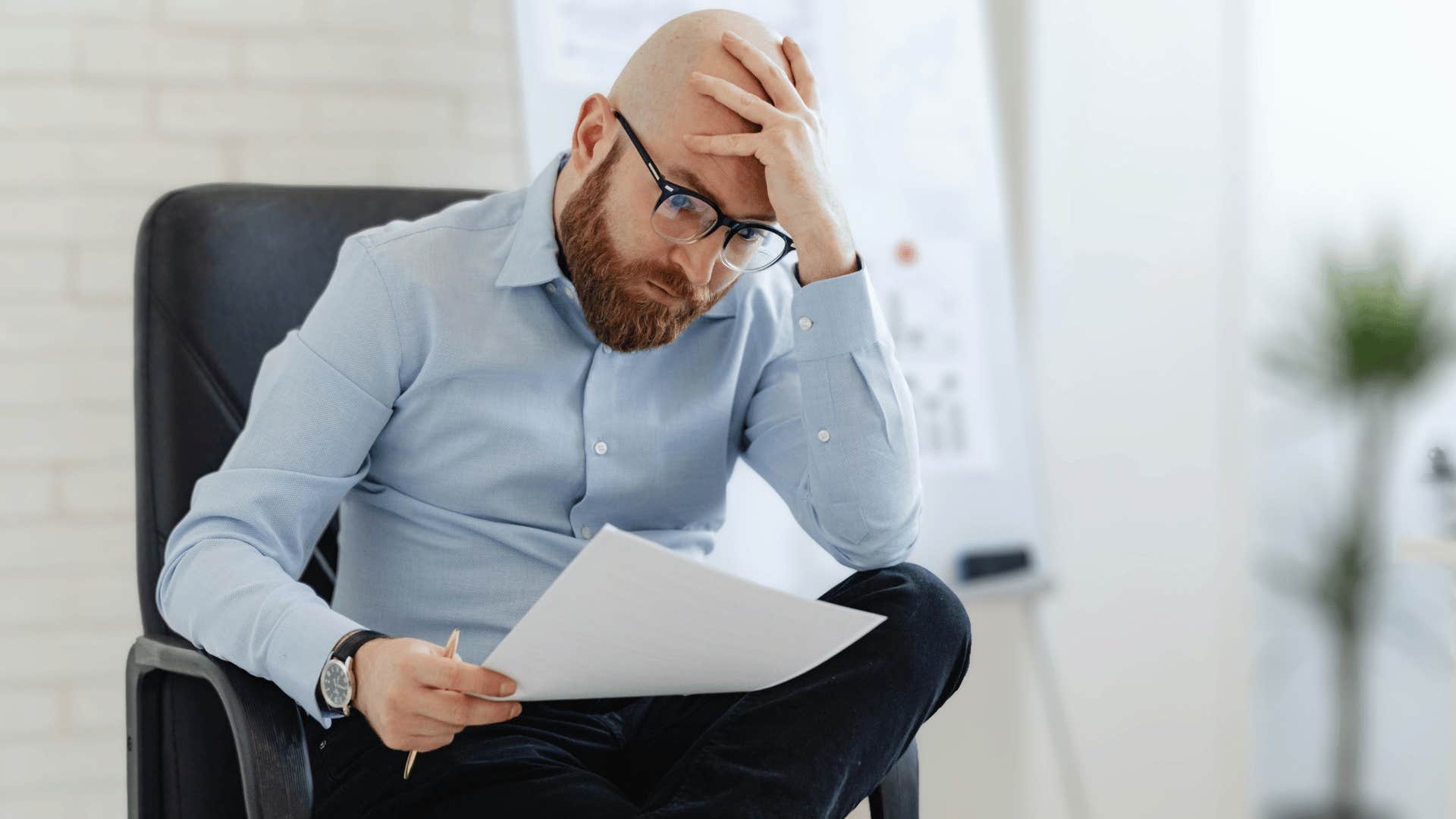 man believing his past achievements are a sham