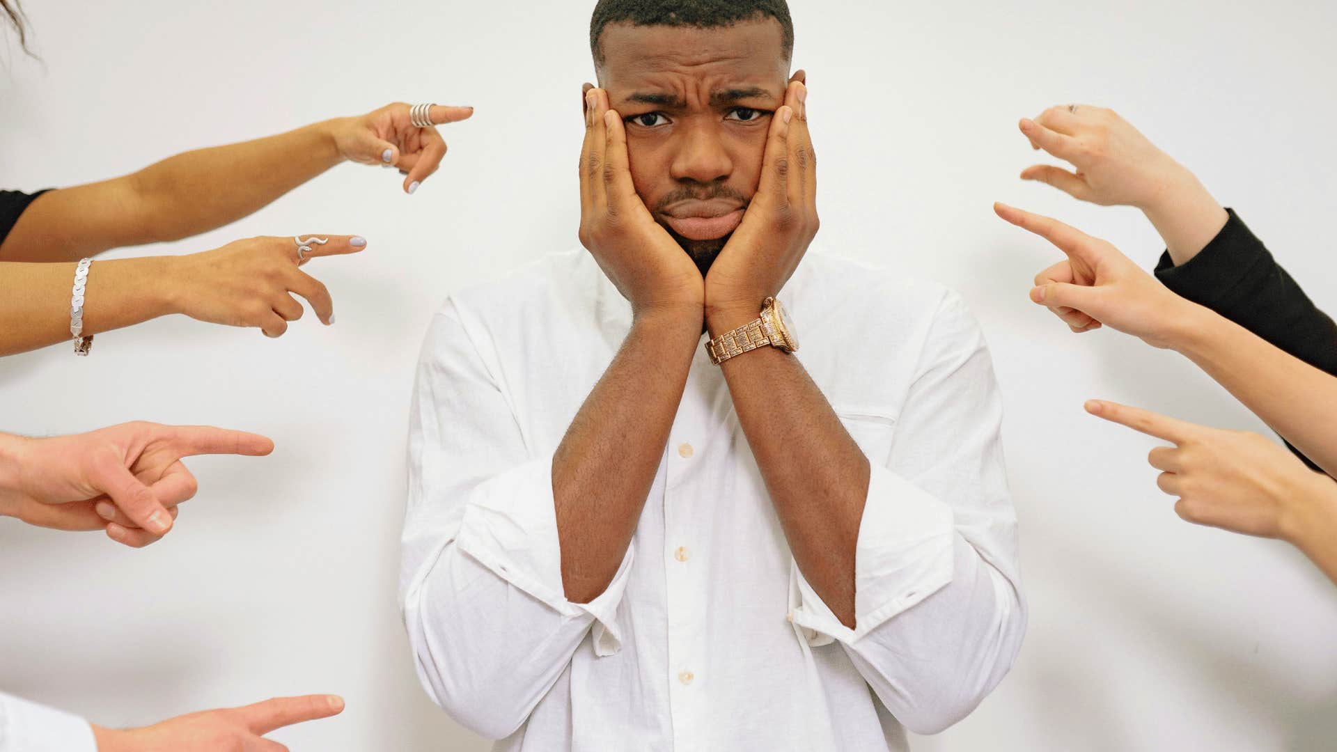 man feeling self doubt from a partner who needs to mature