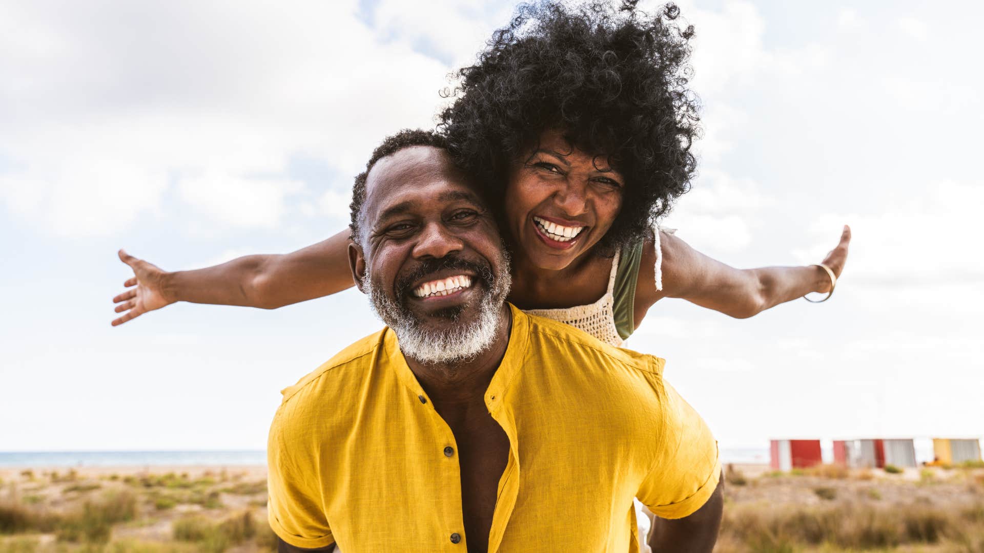 man whose ego has shrunk having fun with his wife