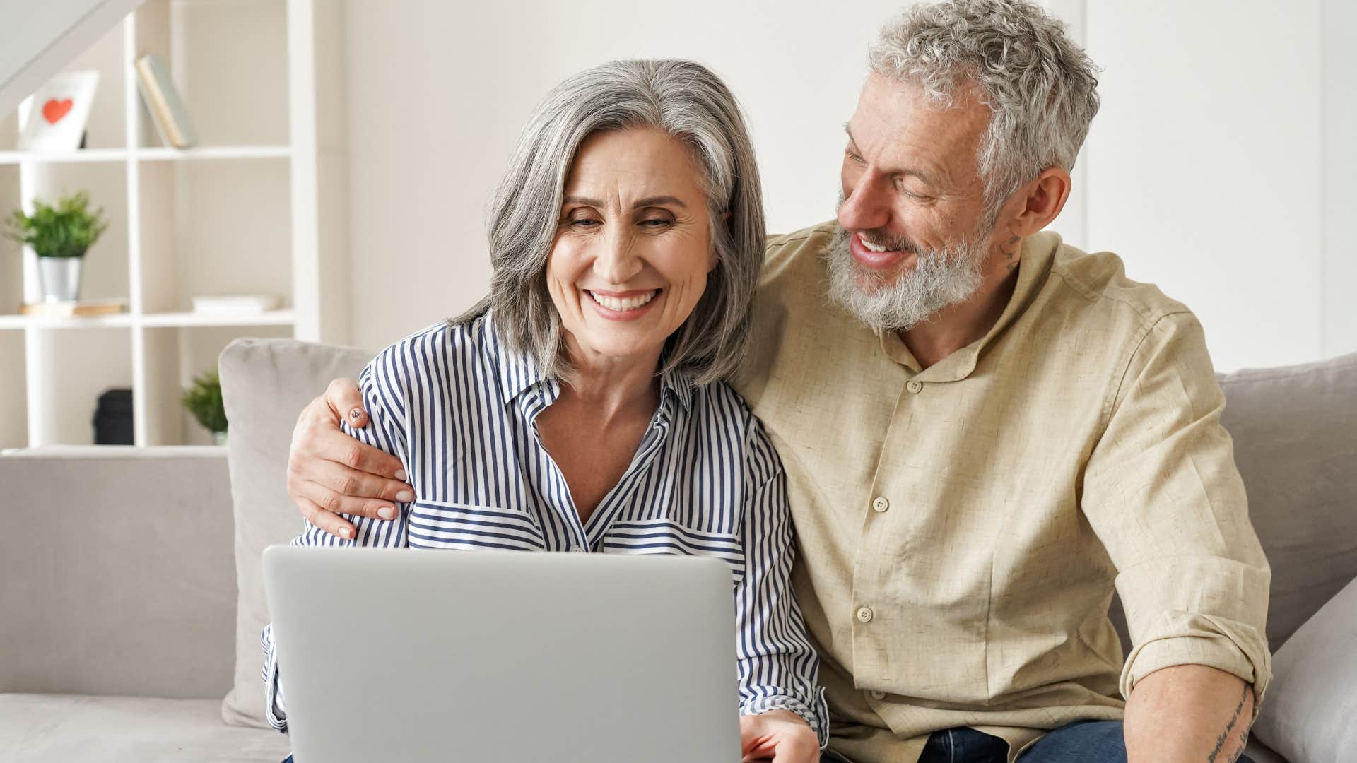 couple with a strong foundation of respect hugging