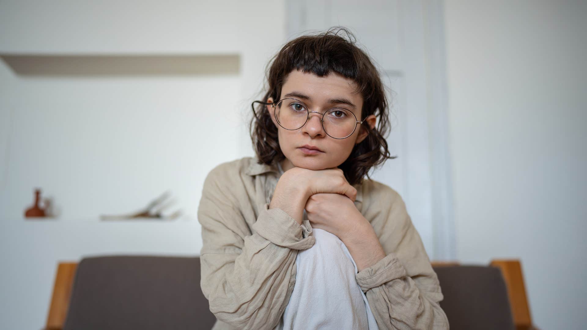 person struggling with negative self-talk