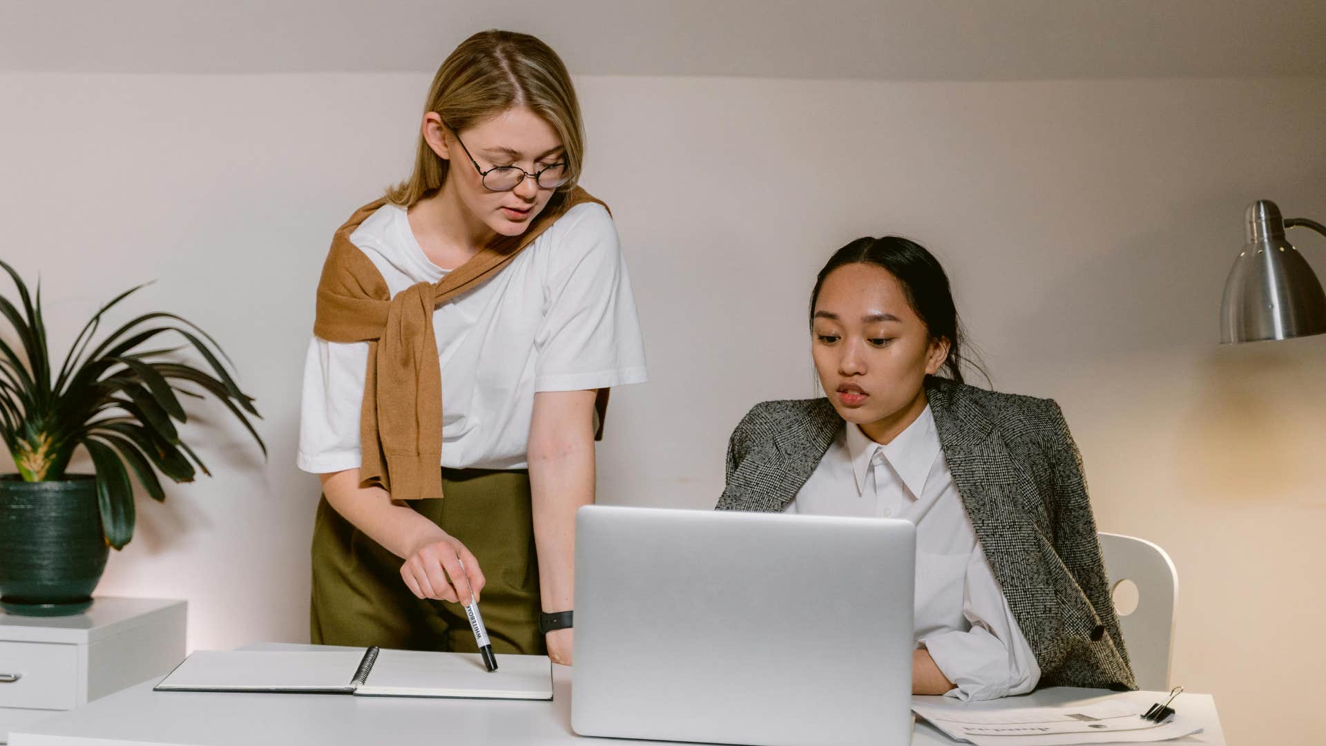 woman asking colleague walk me through your thought process