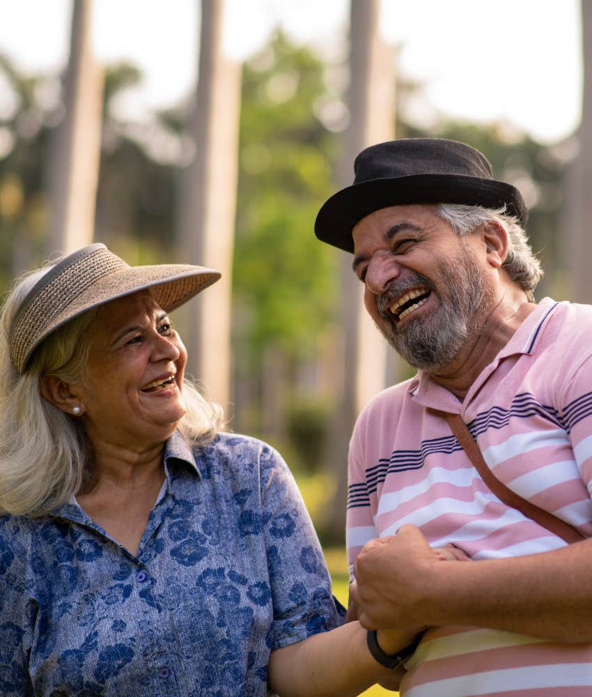 Loving couple holding hands