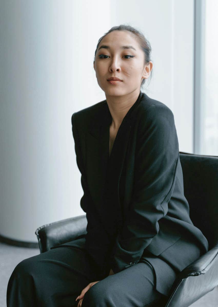 serious young woman showing her quiet strength