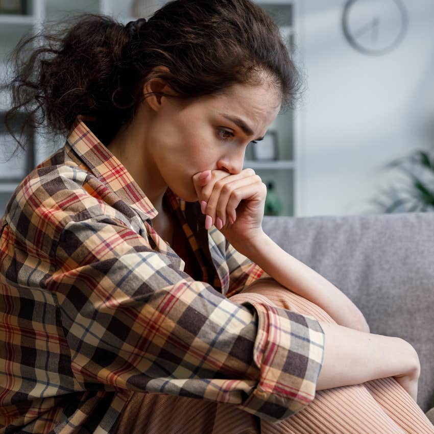 anxious woman making bad decisions